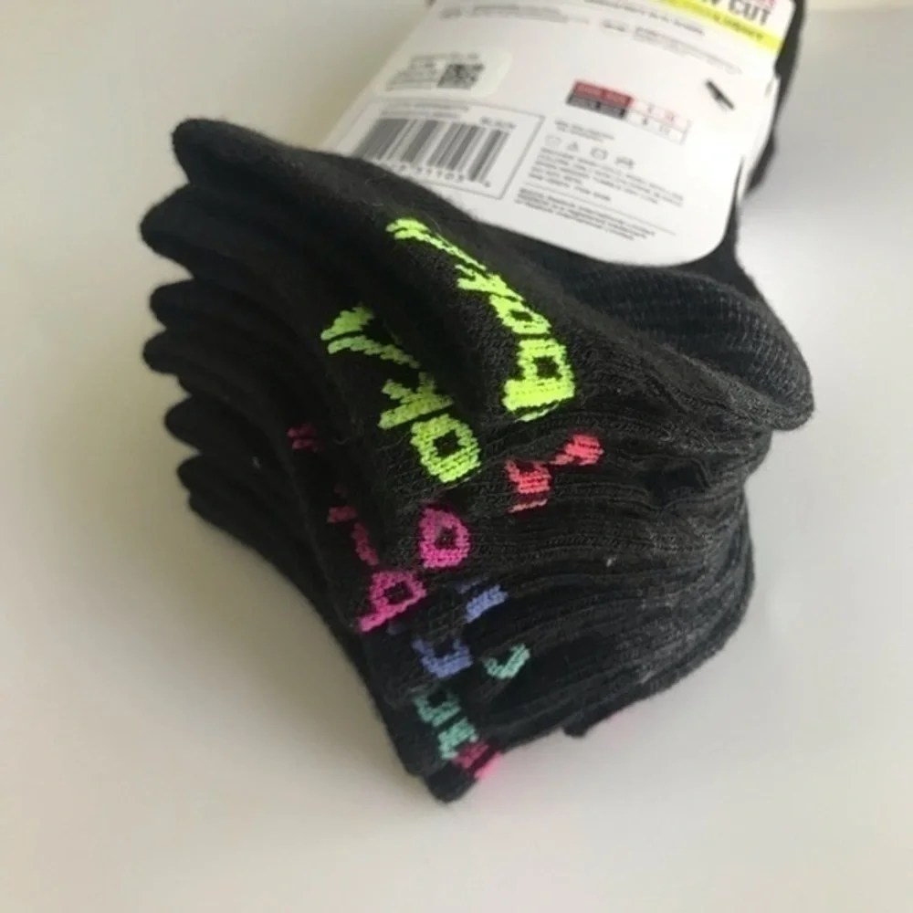 Reebok women’s low cut socks 6 pack size 4- 10 black yellow orange pink blue